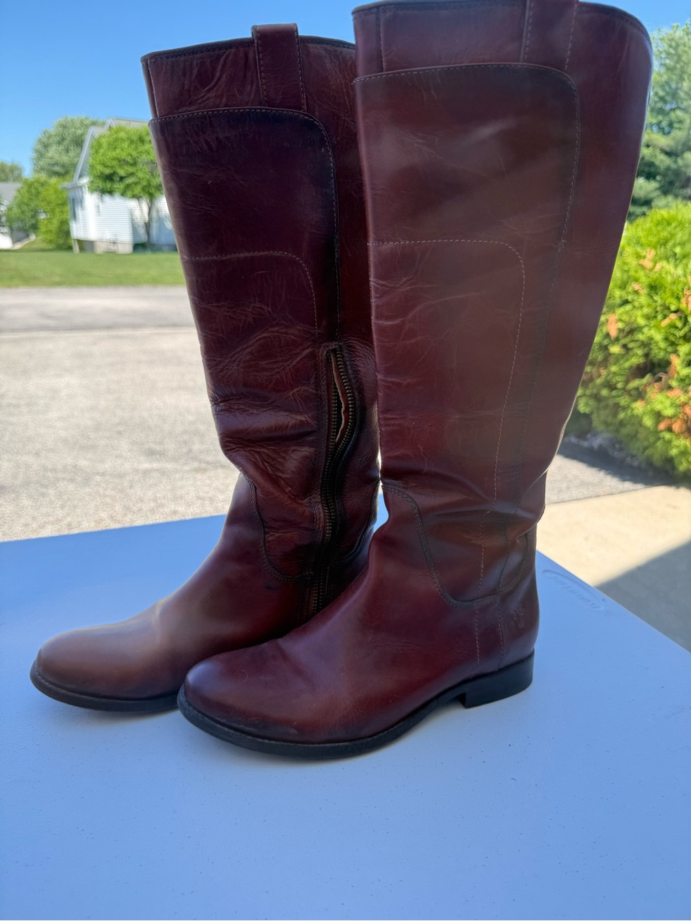Frye Chestnut Leather Riding Boots - Picture 2 of 10